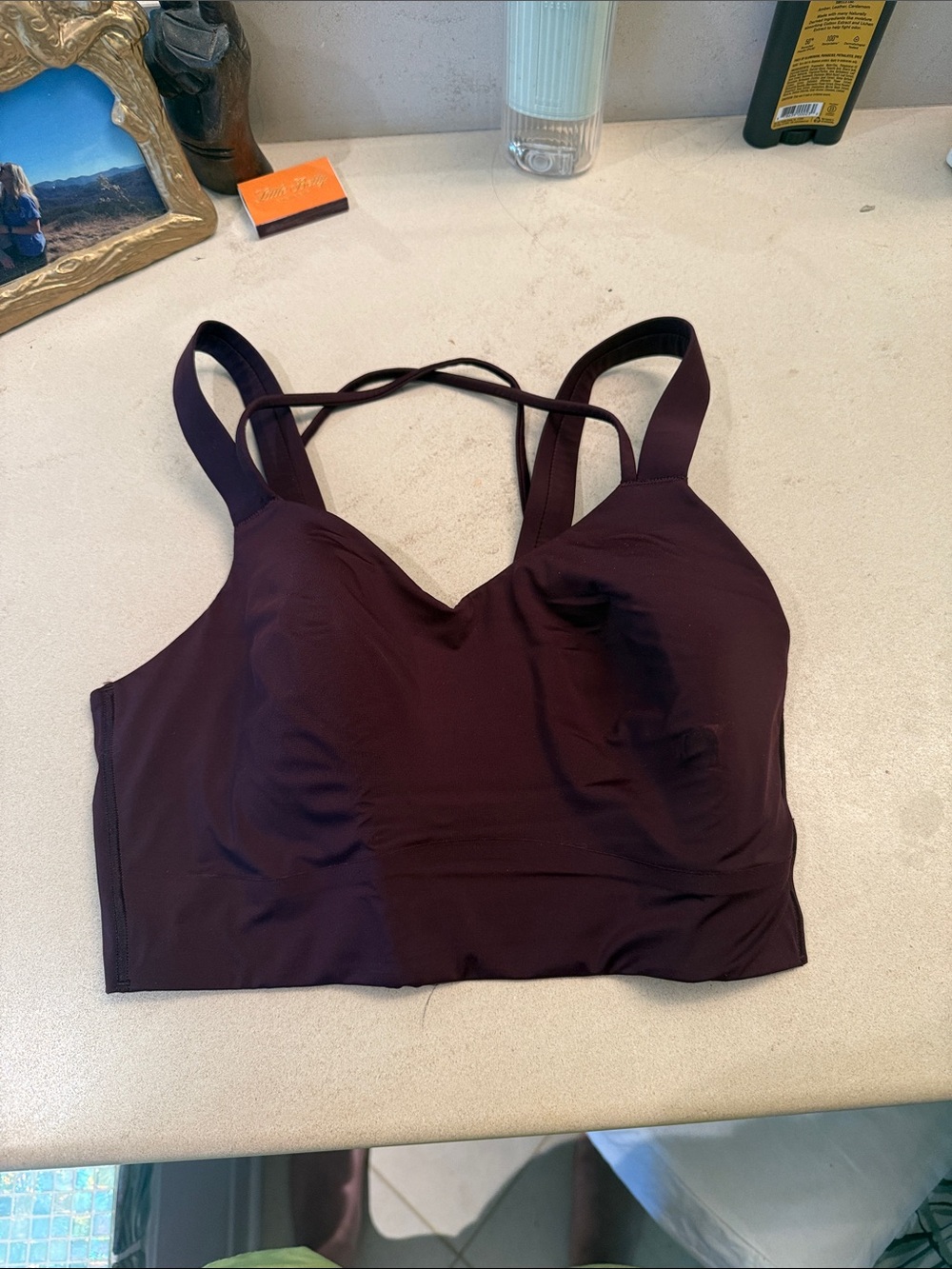 lululemon athletica Strappy Longline Like a Cloud Deep Plum